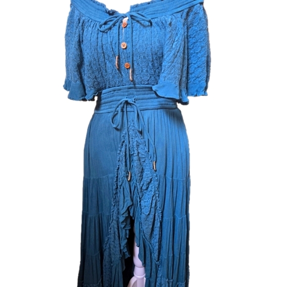 Free People Dresses & Skirts - Free People Teal Maxi Dress